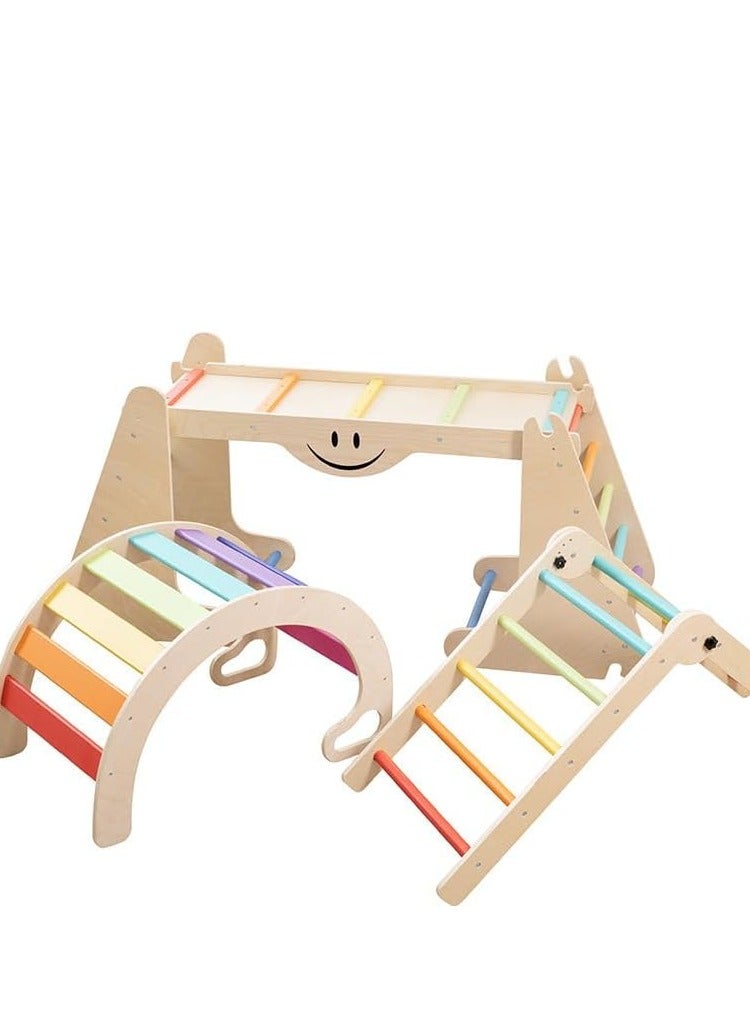 Cool Baby Climbing toys for toddlers 1-3 inside Children's Wooden Climbing Frame Baby Sensory Training Climbing Frame Infant Indoor Climbing Frame Slide Combination Toys - Image 1