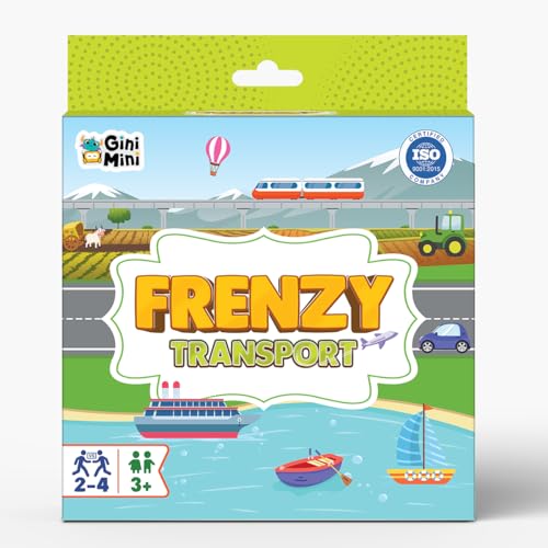 GiniMini Transport Frenzy – 57 Transport -Themed Educational Cards for Kids 3+ | Vocabulary & Matching Skill Builder | Fast Observation Game for Toddlers | Family & Travel-Friendly Learning Toy - Image 1