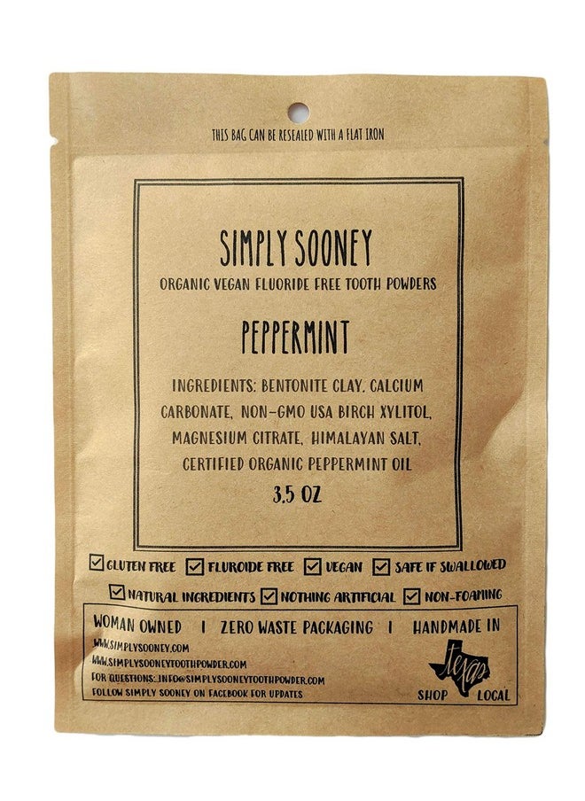 SIMPLY SOONEY Zero Waste Up To 6 Month Supply Organic Vegan Fluoride Free Tooth Powder Peppermint Flavor Ships Without Any Plastic Packaging I Natural Whitening I Stronger Teeth  - Image 3