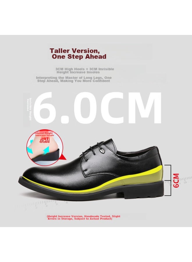Egchi Men's Leather Shoes, Business Casual Formal Wear, British Style, Durable And Comfortable Commuter Shoes For Men, 1618-g, Black, Size 39 - Image 2
