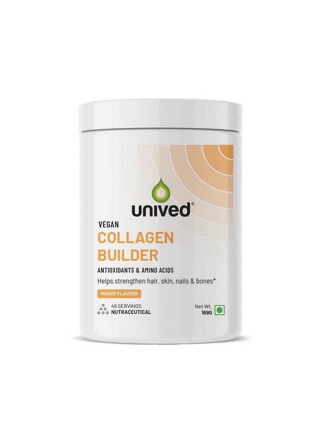 Unived Vegan Collagen Builder,Research Based Formulation For Collagen Synthesis, Hydration, & Protection,For Men & Women, Skin, Hair, Bones, & Tissue, Strength & Health (Mango, 45 Servings) - Powder - Image 1