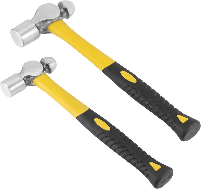 HAKZEON 2 PCS 24 OZ and 32 OZ Ball Peen Hammer Set, Forged Steel Ball Pain Hammer, Metal Ball Peen Hammer, with Construction and Shock Absorption Non-Slip Handle for Strong Striking work - Image 1