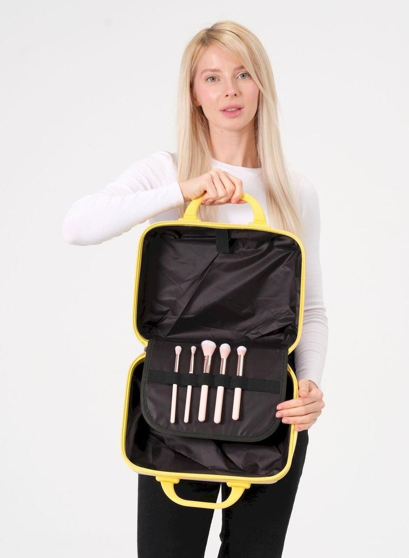 CROSSLAND Makeup Case – Polypropylene Hard Shell Cosmetic Bag, Travel Organizer, Lightweight & Stylish - Purple - Image 3