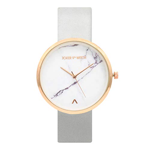 Joker & Witch Leather Women Nova Analog Watch Bracelet Stack Combo, White Dial, Gray Band - Image 3