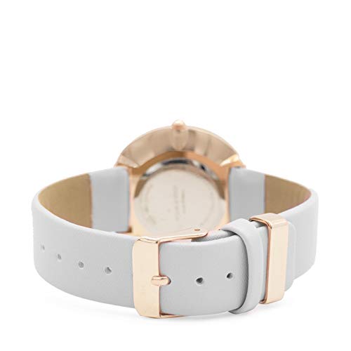 Joker & Witch Leather Women Nova Analog Watch Bracelet Stack Combo, White Dial, Gray Band - Image 4