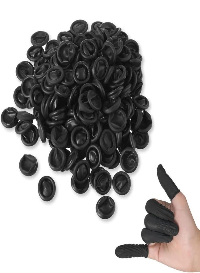 STYLERA Anti-Static ESD Latex Finger Cots, Reusable Rubber Fingertips Protective Finger Gloves (BLACK, PACK OF 50 PIECES) - Image 1