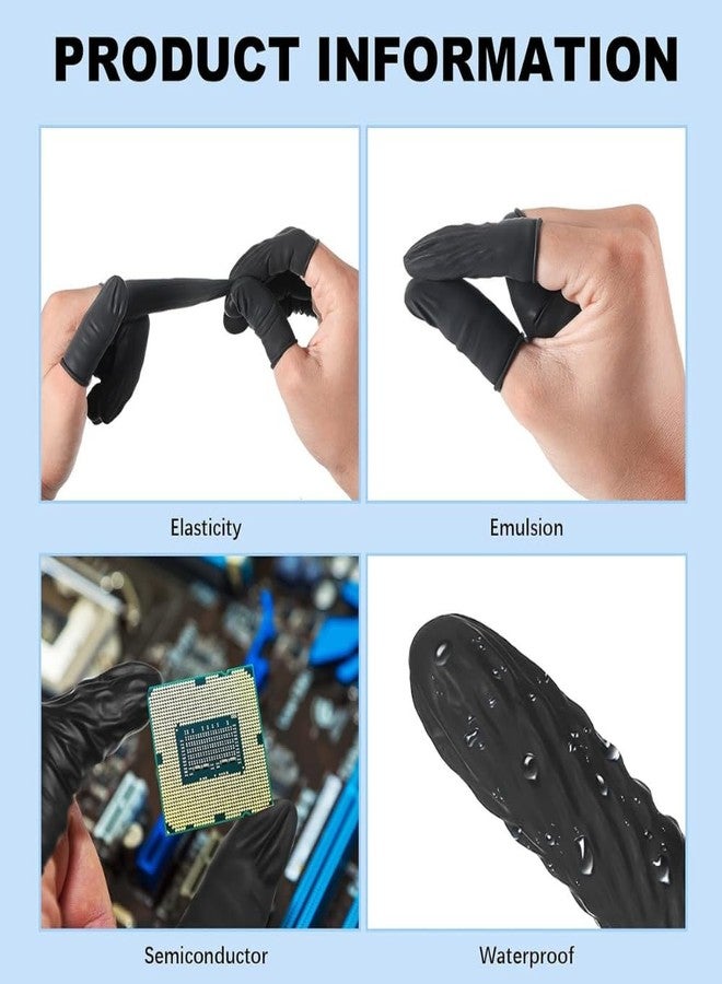 STYLERA Anti-Static ESD Latex Finger Cots, Reusable Rubber Fingertips Protective Finger Gloves (BLACK, PACK OF 50 PIECES) - Image 5