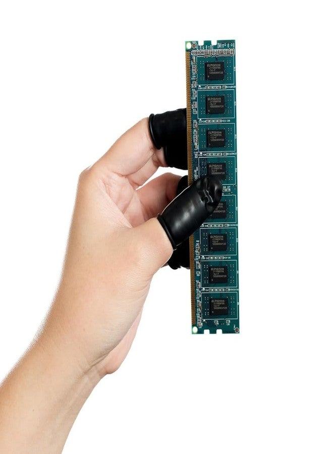 STYLERA Anti-Static ESD Latex Finger Cots, Reusable Rubber Fingertips Protective Finger Gloves (BLACK, PACK OF 50 PIECES) - Image 2