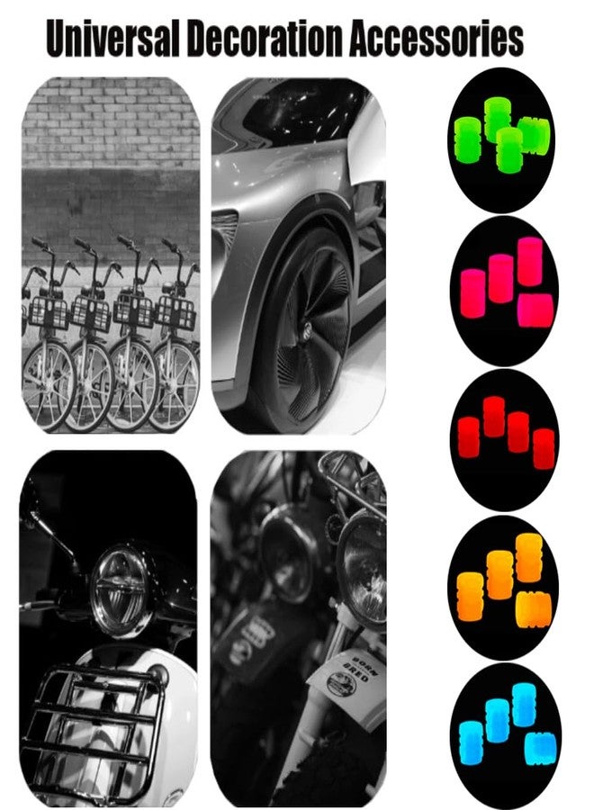 ZHAZHANIU Tire air caps, Glowing tire Valve caps, Universal tire caps for Cars Trucks Motorcycles SUVs and Bikes Glow in The Dark Valve stem caps (5 Color-20PCS) - Image 5
