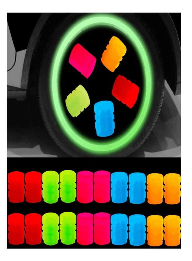 ZHAZHANIU Tire air caps, Glowing tire Valve caps, Universal tire caps for Cars Trucks Motorcycles SUVs and Bikes Glow in The Dark Valve stem caps (5 Color-20PCS) - Image 1