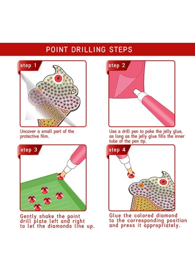 Beauenty 9pcs Arts and Crafts for Kids Diamond Painting Kit Make Your Own GEM Keychains Acrylic Paint by Number Arts and Crafts DIY Keychains Crafts for Girls Boys Kids Ages 3-12 - Image 2