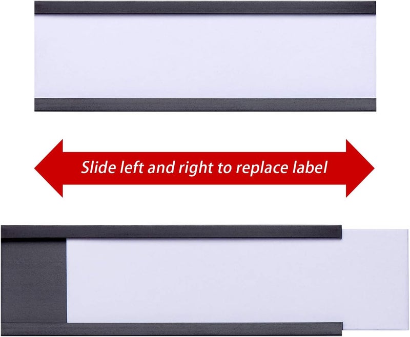 EEOYU Magnetic Label Holders with Magnets Magnetic Data Card Holders with Clear Plastic Protectors for Metal Shelf, Whiteboard, Set of 50 (1 x 3 Inch) - Image 4
