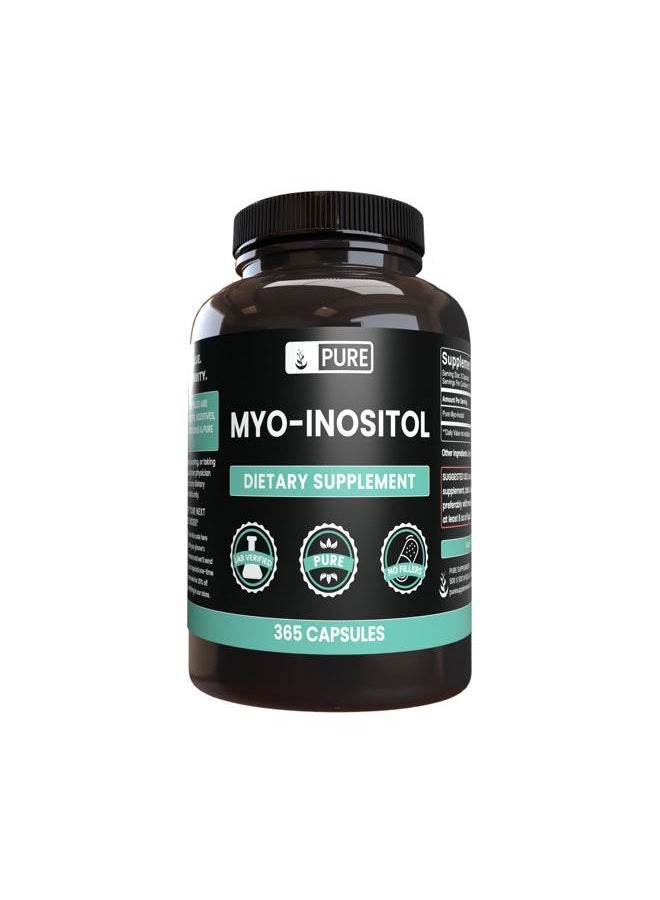 PURE ORIGINAL INGREDIENTS مايو إينوزيتول (365 كبسولة) بدون مغنيسيوم أو مواد مالئة من الأرز، دائمًا نقي، مختبر موثق - Image 1