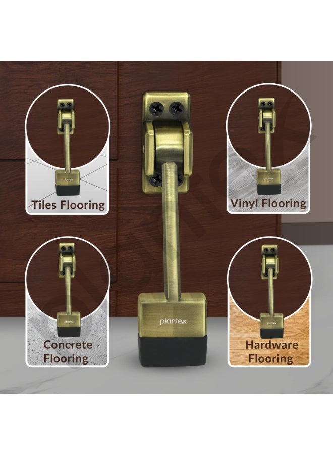 Plantex Stopper for Door/5 Inch Door Stopper for Wooden Doors/Stops for Doors/Door Mounted Stopper (Pack of 3, Brass Antique) - Image 3