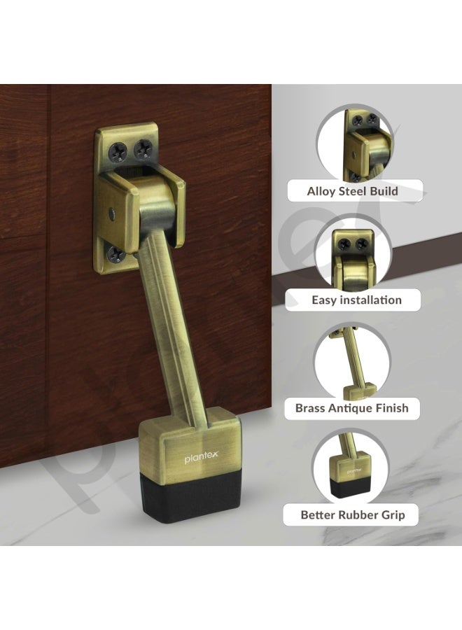 Plantex Stopper for Door/5 Inch Door Stopper for Wooden Doors/Stops for Doors/Door Mounted Stopper (Pack of 3, Brass Antique) - Image 2