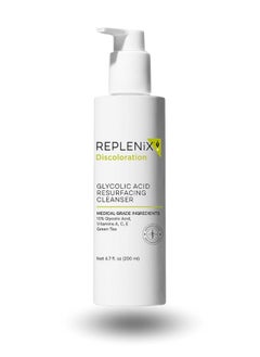 Replenix Glycolic Acid Resurfacing Facial Cleanser, Gentle Medical Grade Exfoliating Face Wash For Skin Discoloration (6.7 Fl. Oz) 