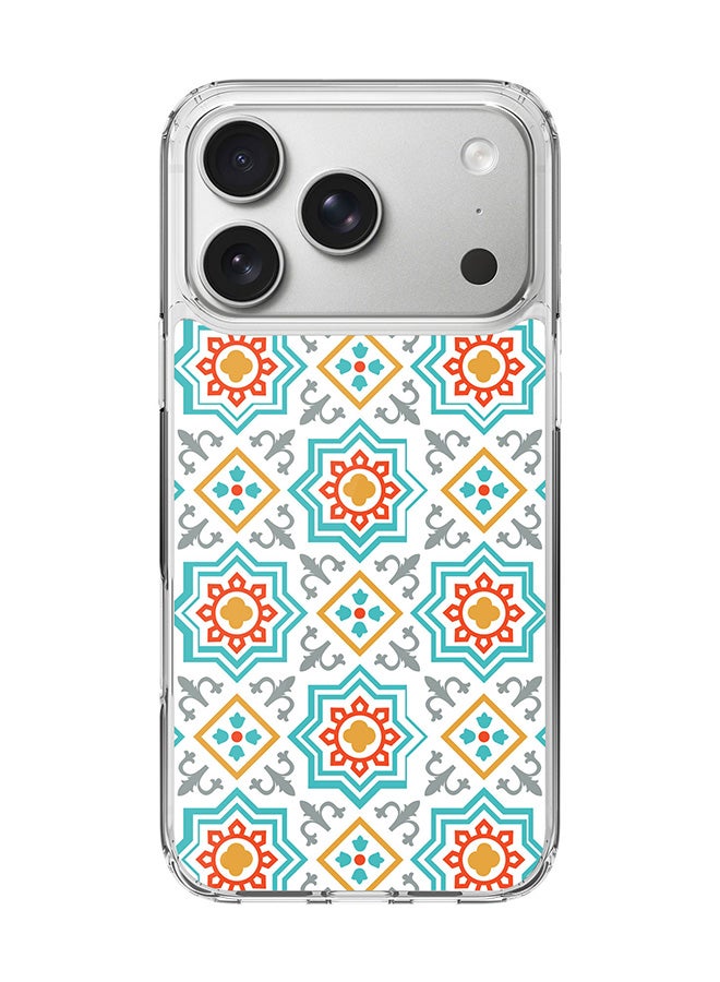 Stylizedd Classic Clear MagSafe Case for iPhone 17 Pro , Hybrid Soft Case Flexible Edges Anti Drop TPU PC Gel Thin Transparent Cover [ Designed for iPhone 17 Pro ] - Moroccan Mosaic Full Print