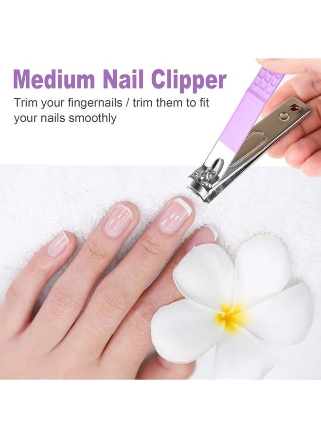 DUCOO Nail Clippers for Men Women, 4 PCS Nail Clipper Set, Premium Toenail Clippers, Fingernail Clipper, Ultra Sharp Toe Nail Clippers, Nail Cutter, Finger Nail Clippers Adult, Purple - Image 5