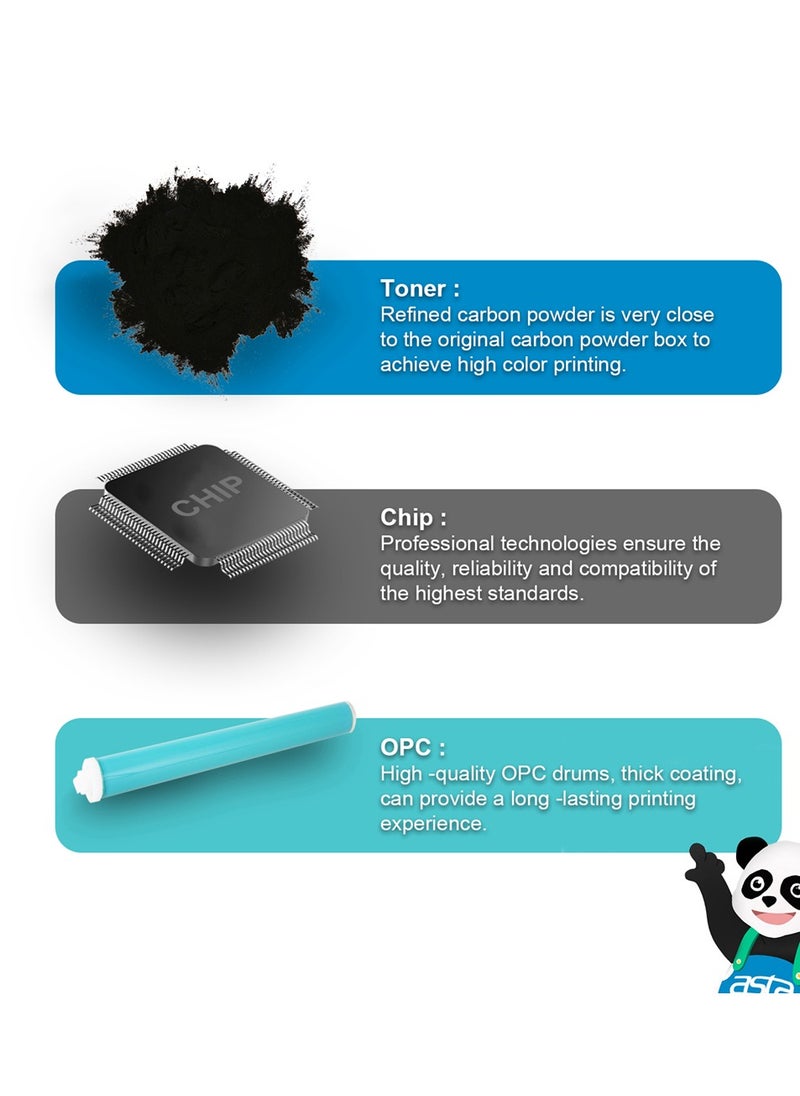 Asta - ASTA M428fdw Toner Cartridge 59A CF259A With Chip Compatible For HP LaserJet Enterprise MFP M430f M406dn Pro M404dw M428fdn M428dw M304a M404n M404dn Printer 259A 259 Office Printing Black - Image 1