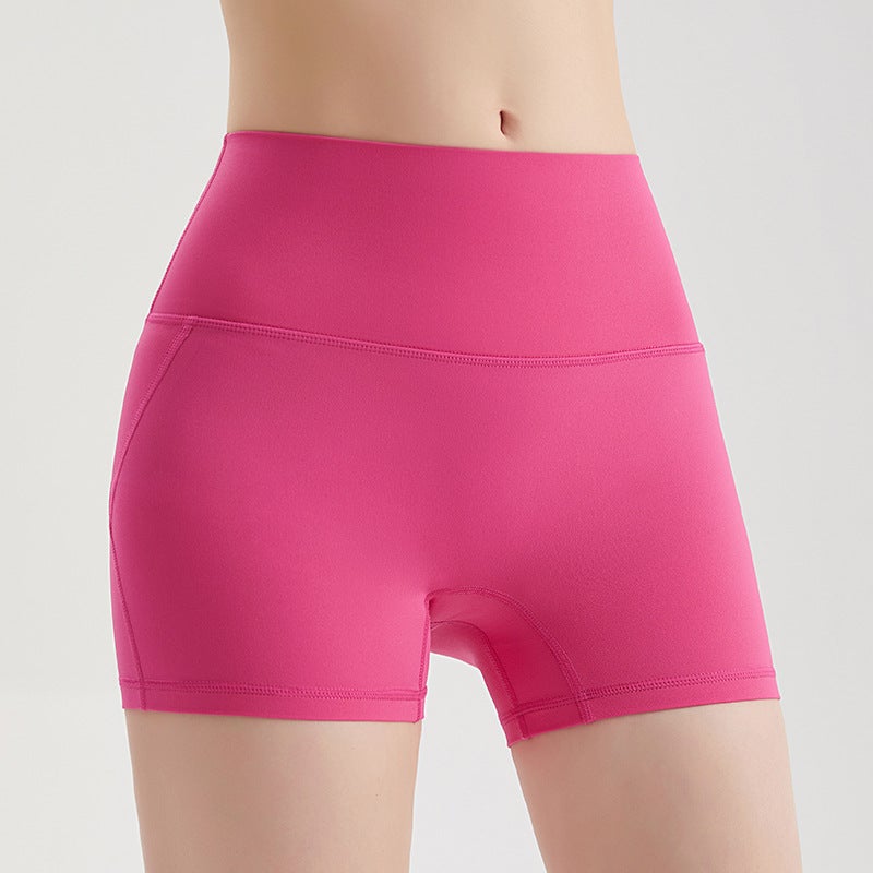 2024 Womens High-Waist Quick-Dry Sport Shorts Rose pink - Image 1
