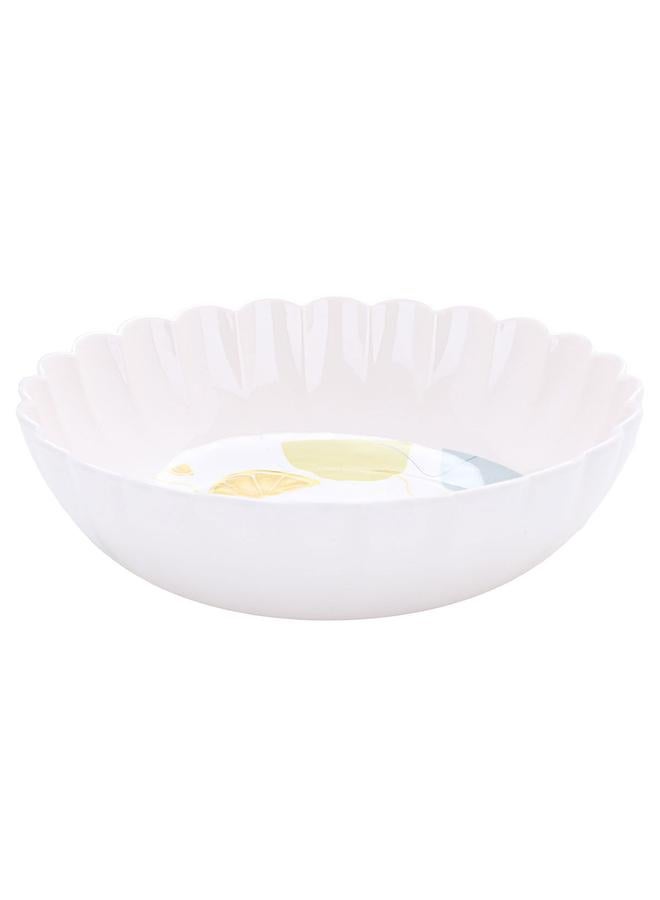 السيف  طبق سلطة بلاستيكي 28 × 16.5 × 6.5 سم دائري أبيض - Image 1