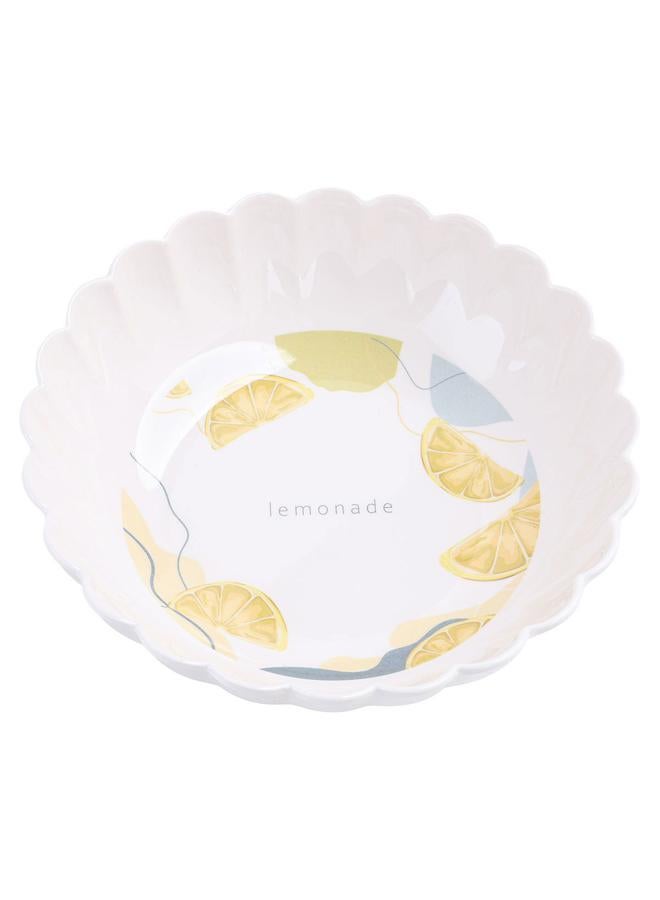 السيف  طبق سلطة بلاستيكي 28 × 16.5 × 6.5 سم دائري أبيض - Image 2