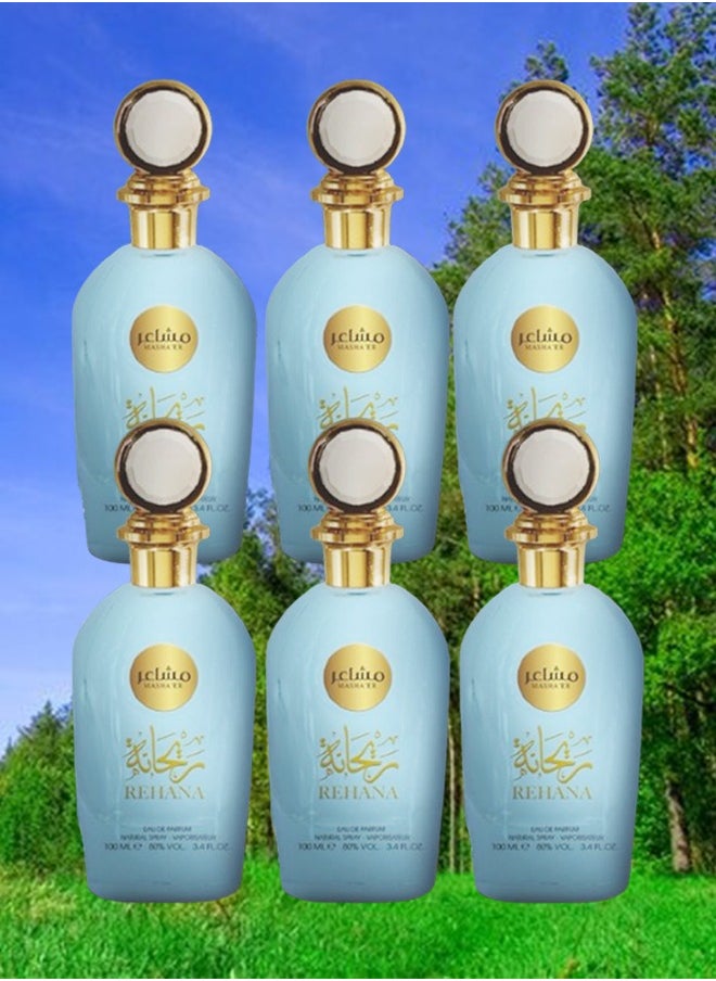 ريحانة 6 قطع عطر ريحانة مشاعر 100 مل  - Image 1