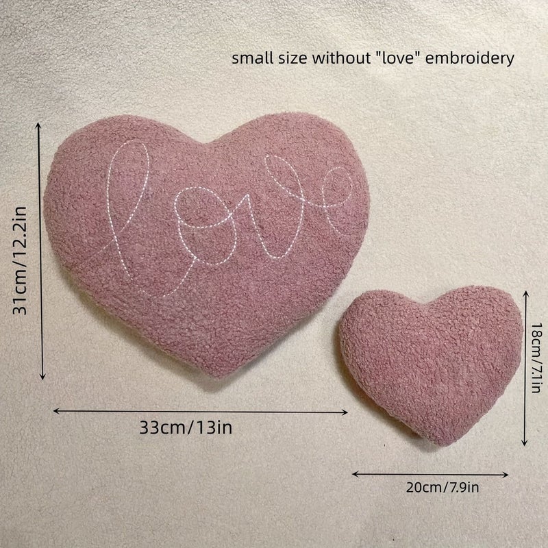 White Love Heart Shape Pillow 12.99x12.2x5.12inch With Core - Image 3