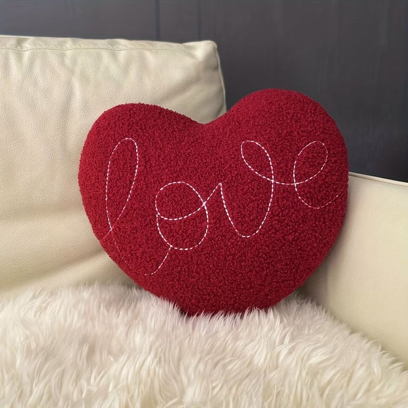 White Love Heart Shape Pillow 12.99x12.2x5.12inch With Core - Image 5