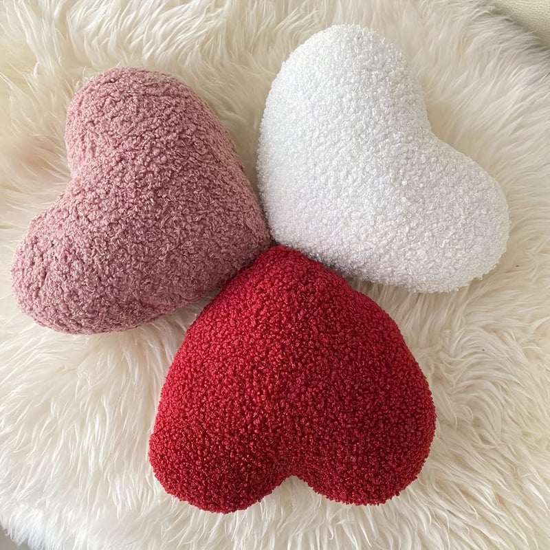 White Love Heart Shape Pillow 12.99x12.2x5.12inch With Core - Image 1