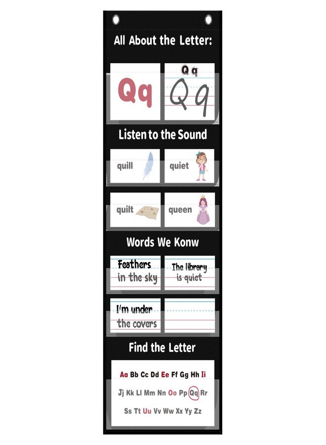 Jenlan Alphabet Pocket Chart, Phonics Handwriting Learning for Preschool Kids - Image 1