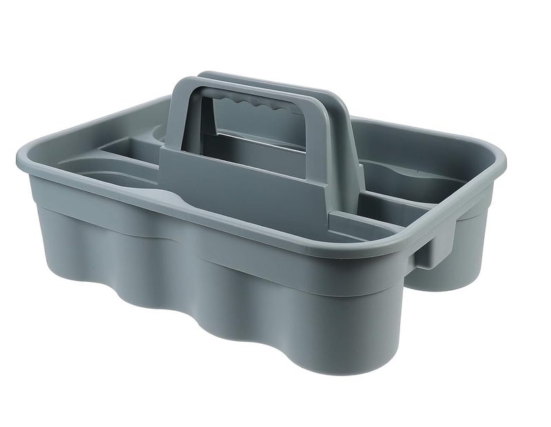 KR STORE Caddy Bucket New Model 2Compartment Industrial Caddy Bucket Bathroom Caddy Organizer Basket Bathroom Organizer Basket Tool Organizer for Cleaning Bathroom Windows Grey - Image 1