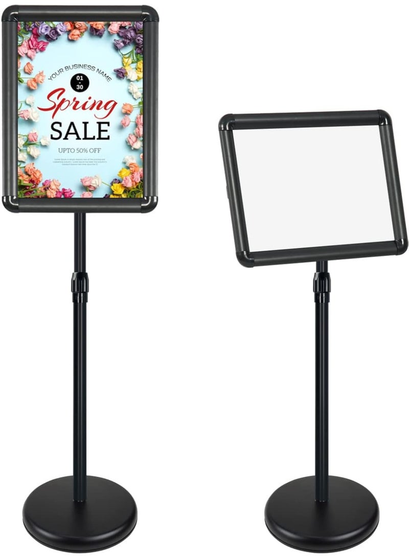 توريسيك حامل لافتات، حامل ملصقات قابل للتعديل، حامل قائمة من الألومنيوم بإطار قابل للانزلاق مع زاوية أمان، حاملات عرض أرضية قابلة للاستبدال للإعلانات، عمودية وأفقية - Image 1