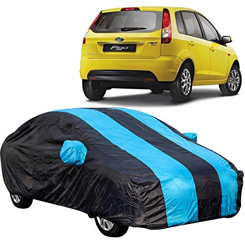 The Autostory 190 Taffeta Water Resistant Car Body Cover Compatible with Ford Figo Old (2008 to 2014) with Mirror Pockets (Teak/Navy Blue) - Image 1