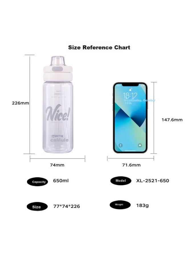cille Xile Sports Water Bottle For Men And Women, Large Capacity Tritan Plastic Cup, Student Outdoor Portable Straw Cup, Summer Handheld Cup - Image 1