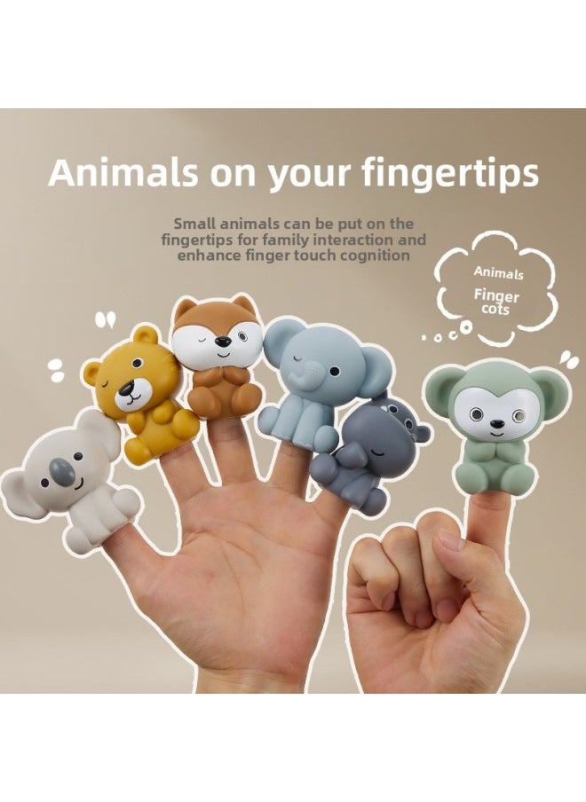 Generic - Children's Bathroom Stackable Floating Boat Toy Infant Bathing And Baby Bathing And Bathing Water Stackable Boat Animal Finger Cover Toy-Color:3 Boats + 3 Animals (elephant + Monkey + Fox) Color Box - Image 1