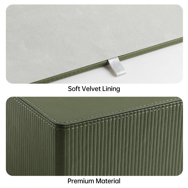 Cretkhp Tissue Box Cover Square with Magnetic Closure, PU Leather Tissue Box Holder for Bathroom NightStands Livingroom, Decorative Modern Square Tissue Holder (Green) - Image 4