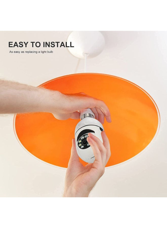 SHOPI - 360° WiFI camera Light Bulb Home Security Cam Wireless Night Vision CCTV Monitor - Image 1