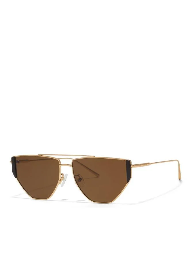 30Sundays 30Sundays GARDENA,Unisex Sunglasses, Aviator Sunglasses, UV Protection: UV400 (Gold,Brown)