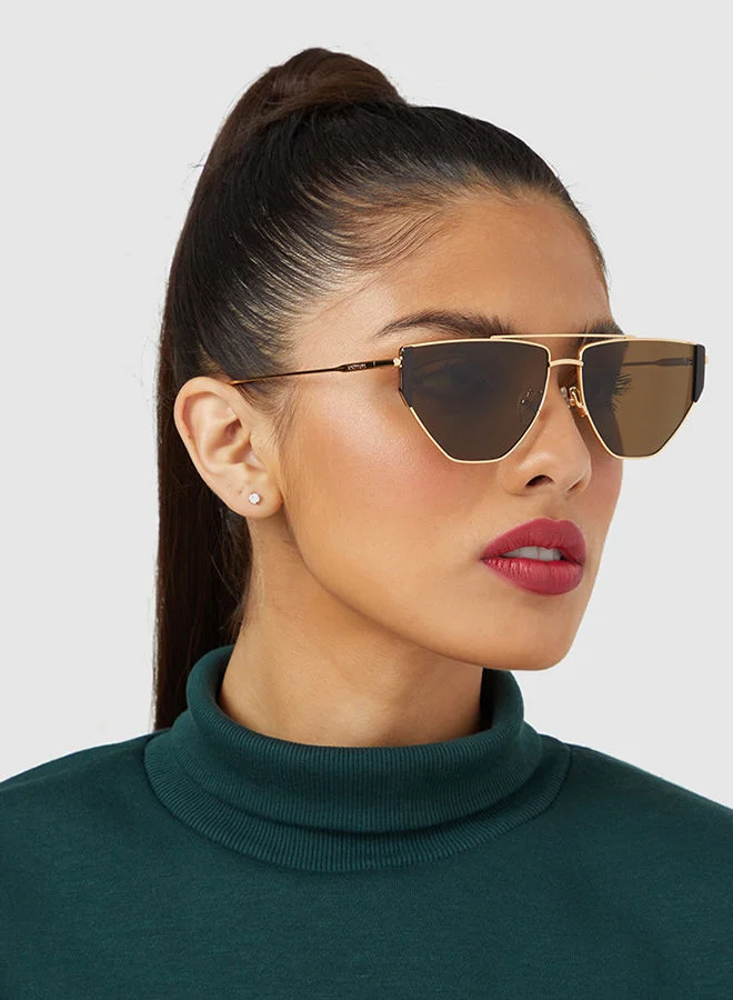 30Sundays 30Sundays GARDENA,Unisex Sunglasses, Aviator Sunglasses, UV Protection: UV400 (Gold,Brown)