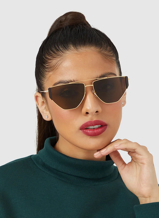 30Sundays 30Sundays GARDENA,Unisex Sunglasses, Aviator Sunglasses, UV Protection: UV400 (Gold,Brown)