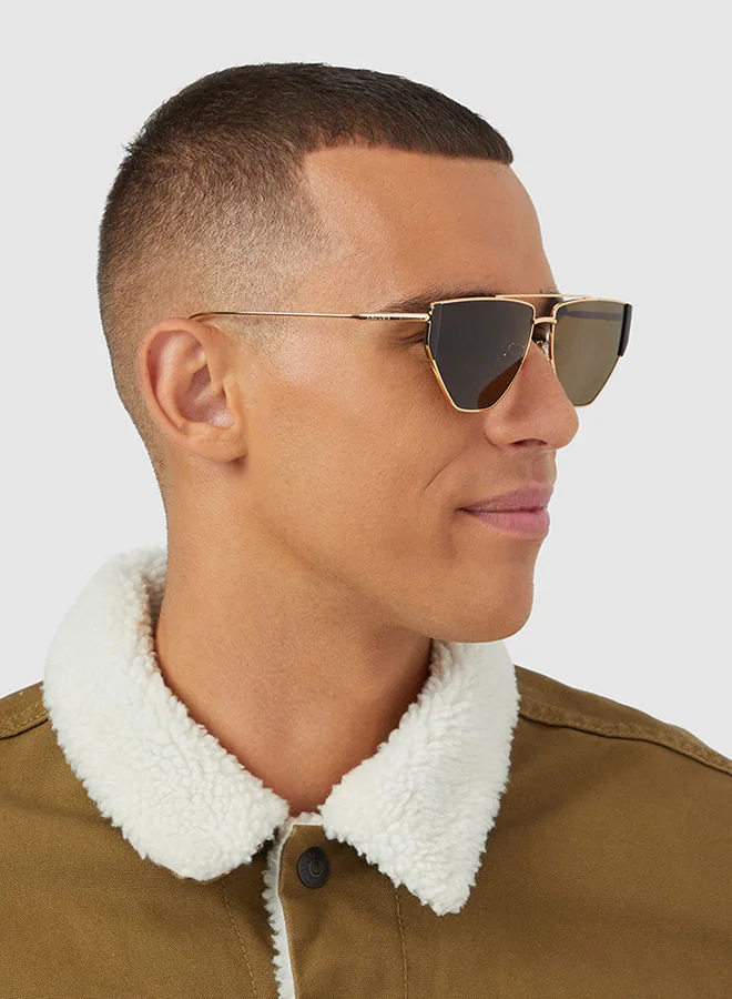 30Sundays 30Sundays GARDENA,Unisex Sunglasses, Aviator Sunglasses, UV Protection: UV400 (Gold,Brown)