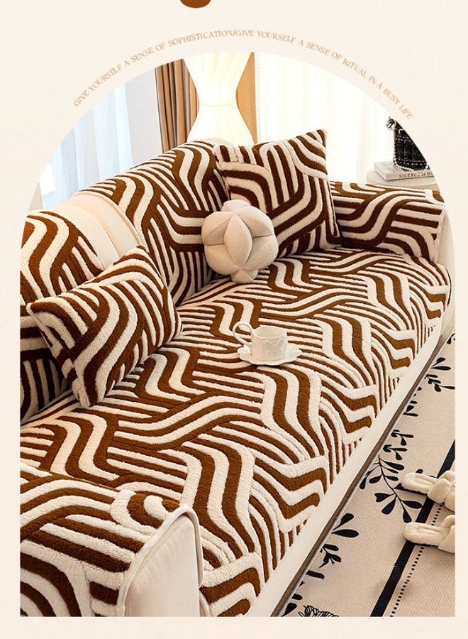 Bukela Autumn/Winter Plush Sofa Cushion Cover, Thickened for Warmth, 2025 New Premium-Feel Fixed Anti-Slip Straight-Cut Seat Cushion Cover - Image 3