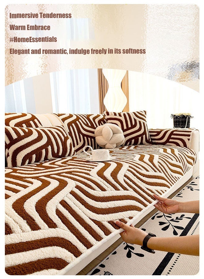 Bukela Autumn/Winter Plush Sofa Cushion Cover, Thickened for Warmth, 2025 New Premium-Feel Fixed Anti-Slip Straight-Cut Seat Cushion Cover - Image 5