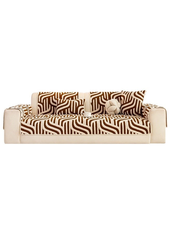 Bukela Autumn/Winter Plush Sofa Cushion Cover, Thickened for Warmth, 2025 New Premium-Feel Fixed Anti-Slip Straight-Cut Seat Cushion Cover - Image 2