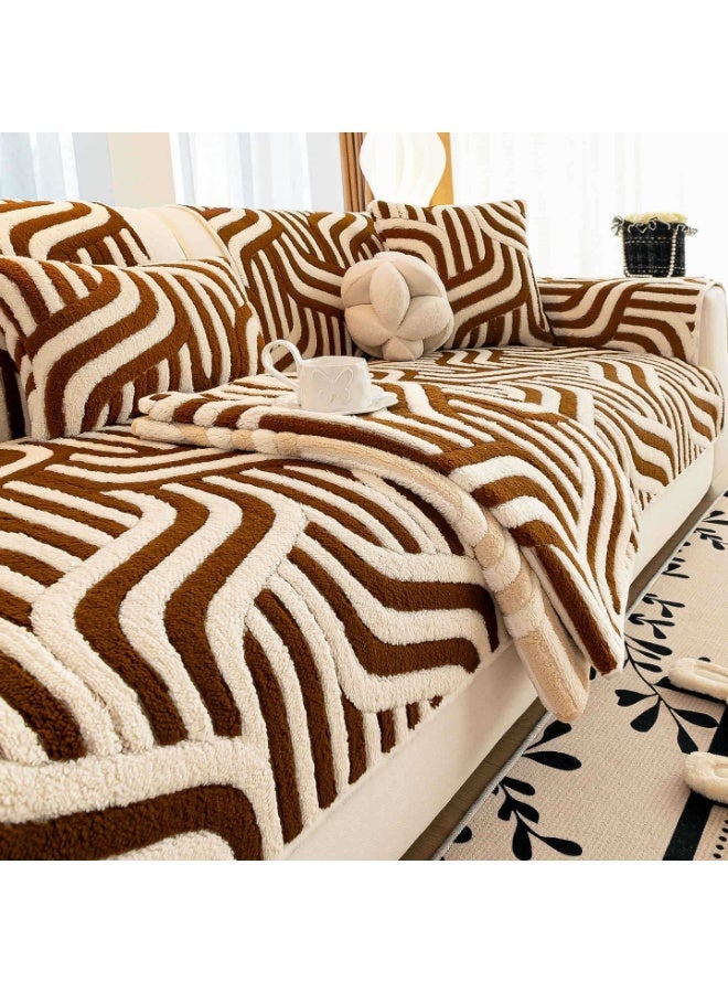 Bukela Autumn/Winter Plush Sofa Cushion Cover, Thickened for Warmth, 2025 New Premium-Feel Fixed Anti-Slip Straight-Cut Seat Cushion Cover - Image 1