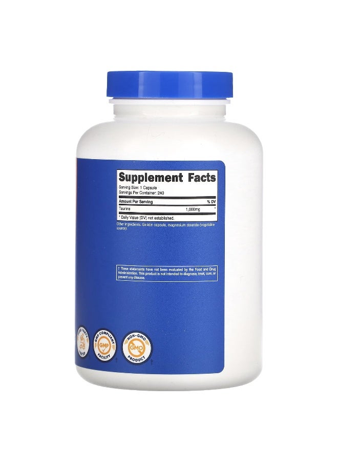 Nutricost, Taurine, 1,000 mg, 240 Capsules - Image 2
