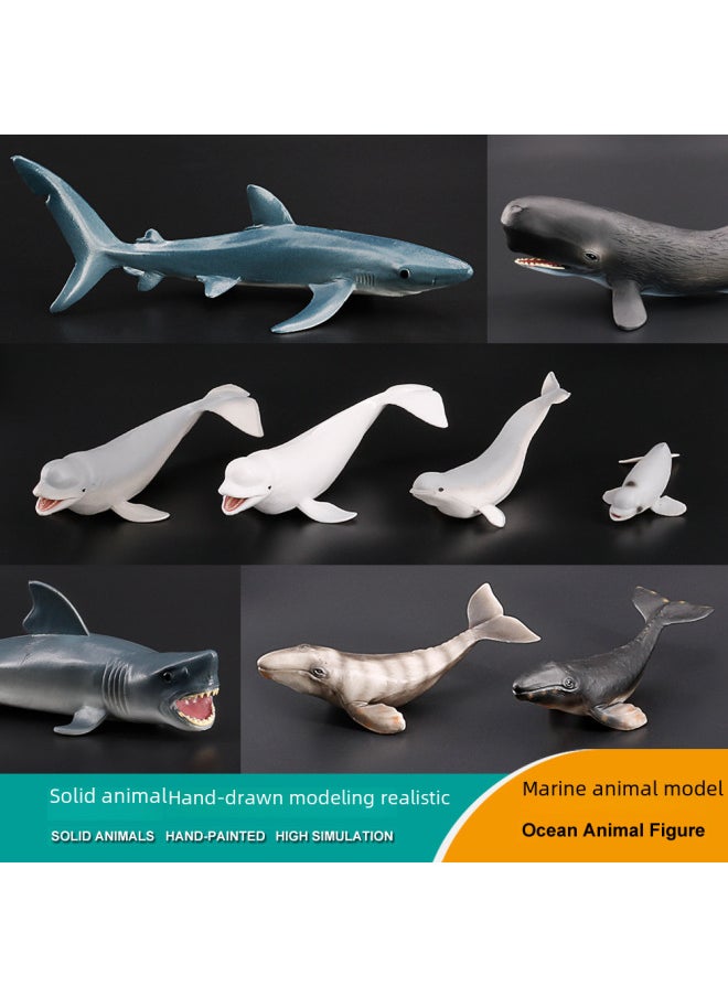 null - Simulation Ocean Model Animal Set Great White Shark Megalodon Dolphin Shark Toy Children Solid Plastic Ornaments-Color:PL127-445 Ganges Puffer Dolphin - Image 1