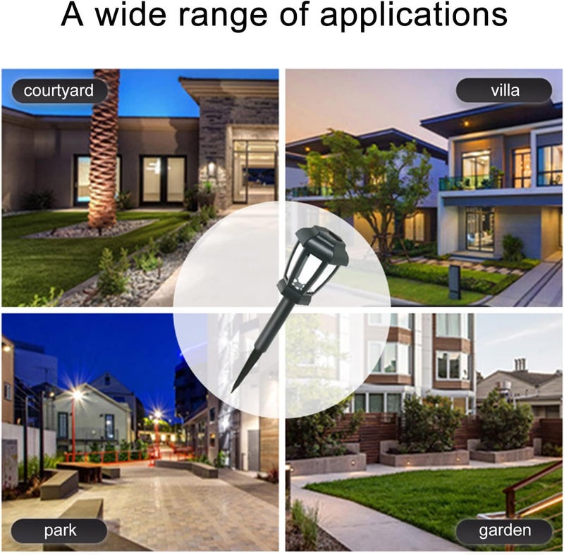 كلاراكو 4 قطع من مصابيح الطاقة الشمسية للديكور الخارجي، مصابيح الممرات الشمسية، مصابيح الرصيف، مصابيح خارجية تعمل بالطاقة الشمسية، مصابيح خارجية تعمل بالطاقة الشمسية للممرات، مصابيح حديقة تعمل بالطاقة الشمسية مقاومة للماء للممرات والممرات - Image 5