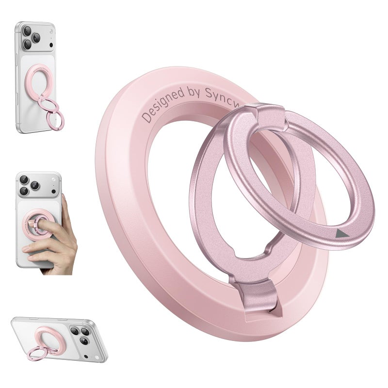 SYNCWIRE for MagSafe Ring Holder, Magnetic Phone Ring Holder Magnet Cell Phone Grip Finger Ring Kickstand Compatible with iPhone 17 16 15 14 13 12 Pro Max fits MagSafe Accessories - Image 1